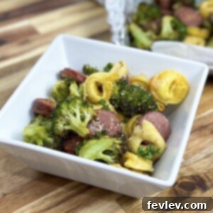 sheet pan sausage tortellini dinner