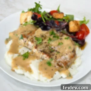 Savory easy pork chops and gravy meal