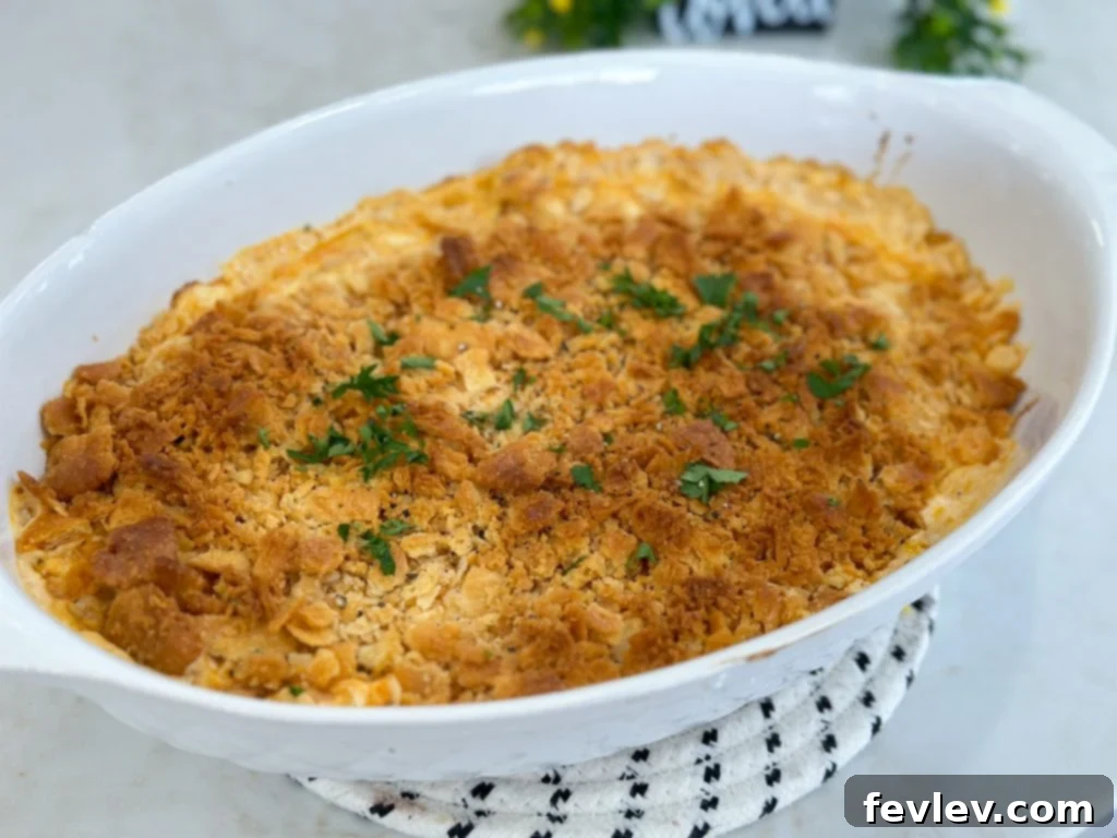 plated serving of famous million dollar chicken casserole