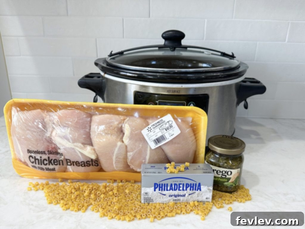 easy slow cooker pesto chicken