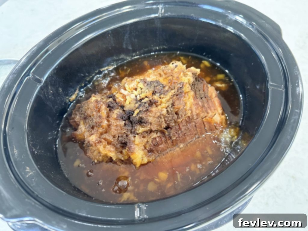 easy and juicy slow cooker ham