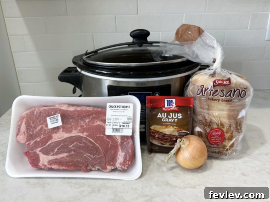 easy slow cooker french dip roast sandwiches