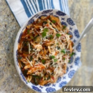 Colorful sausage vegetable pasta dish, packed with fresh ingredients