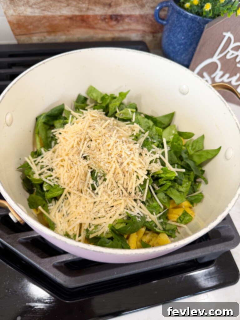 Easy Skillet Spinach Tortellini for Meatless Mondays 5 Skillet Tortellini with spinach