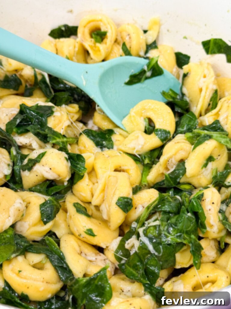 Easy Skillet Spinach Tortellini for Meatless Mondays 6 Skillet Tortellini with spinach