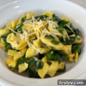Skillet Tortellini with spinach