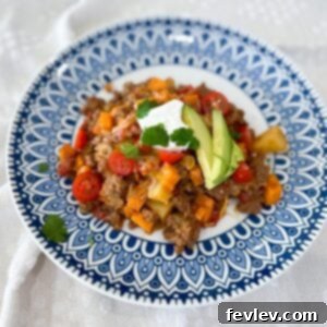 Quick Beefy Potato Skillet with melted cheese