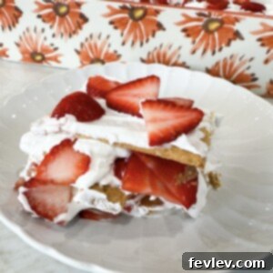 Simple no-bake strawberry icebox cake, a quick and delicious 3-ingredient treat.