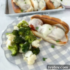Sheet Pan Turkey Meatball Subs with roasted vegetables