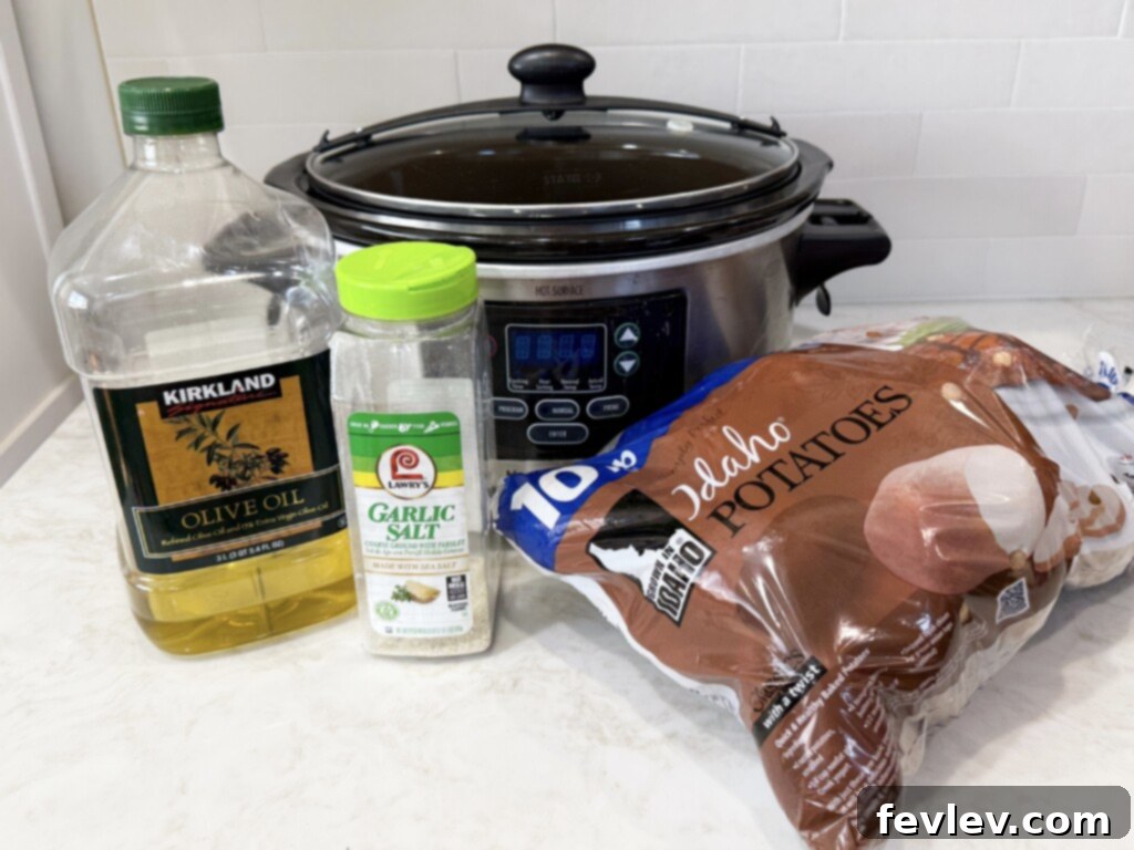 simple ingredients for slow cooker baked potato recipe