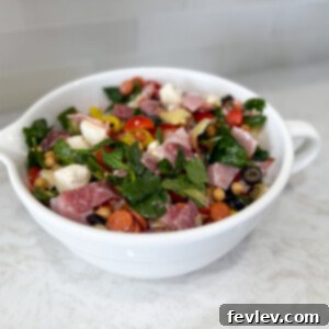 Easy chickpea antipasto salad, a perfect cold dish