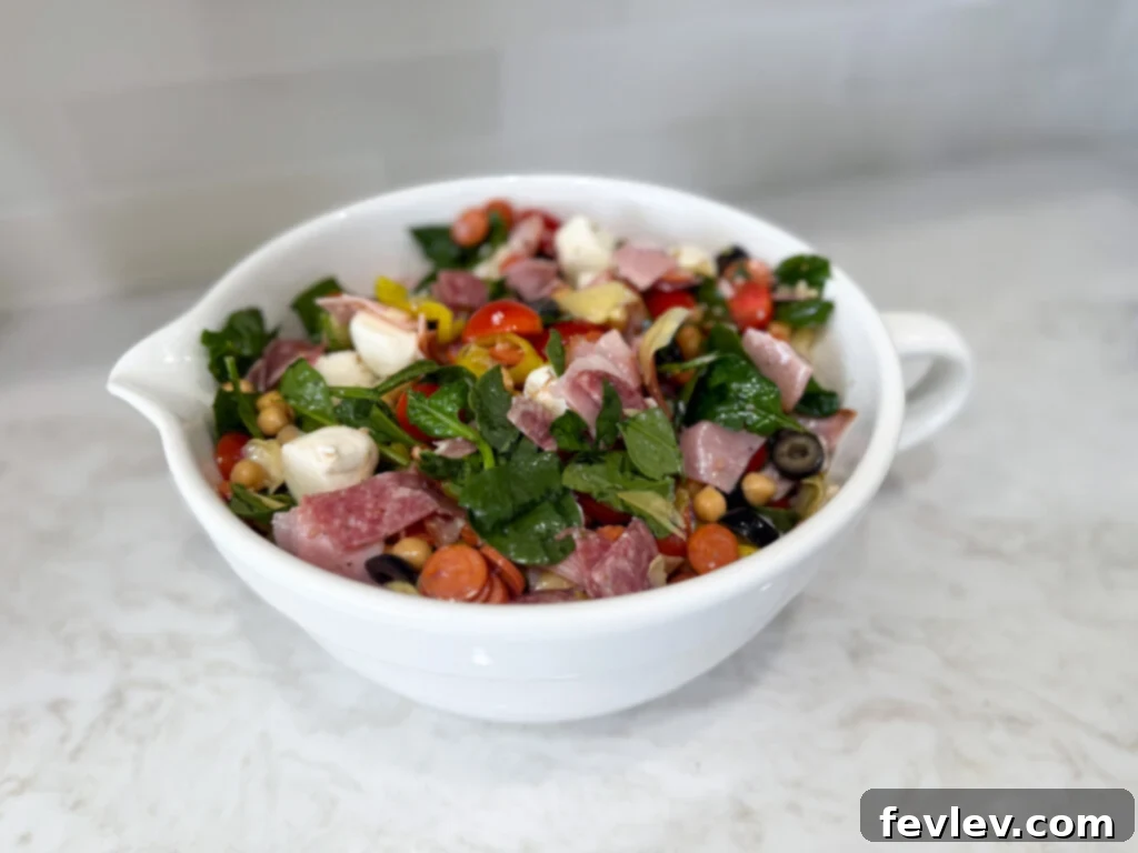 Cool Bites: 5 Effortless No-Cook Meals for Blazing Summer Days 2 Close-up of easy chickpea antipasto salad
