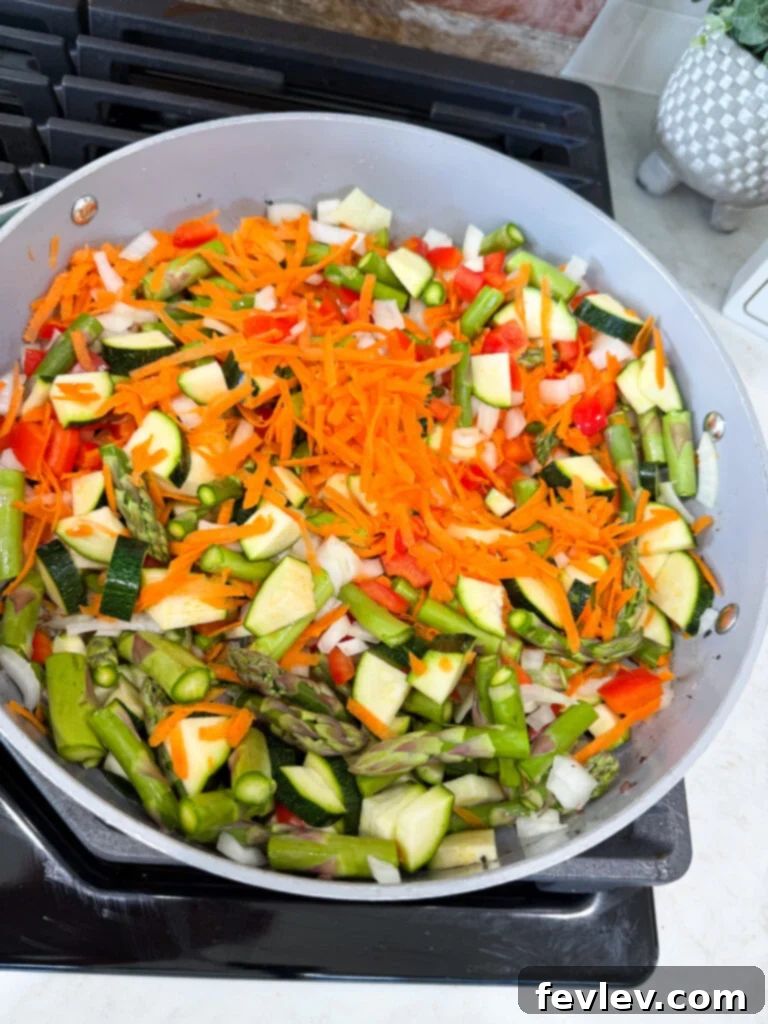 Weeknight Ground Beef Stir Fry 7 Sautéing vegetables for easy ground beef stir fry
