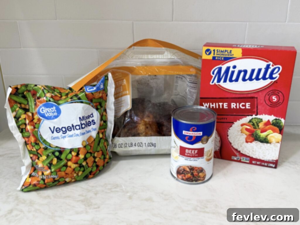 Ingredients for Chicken veggies and rice