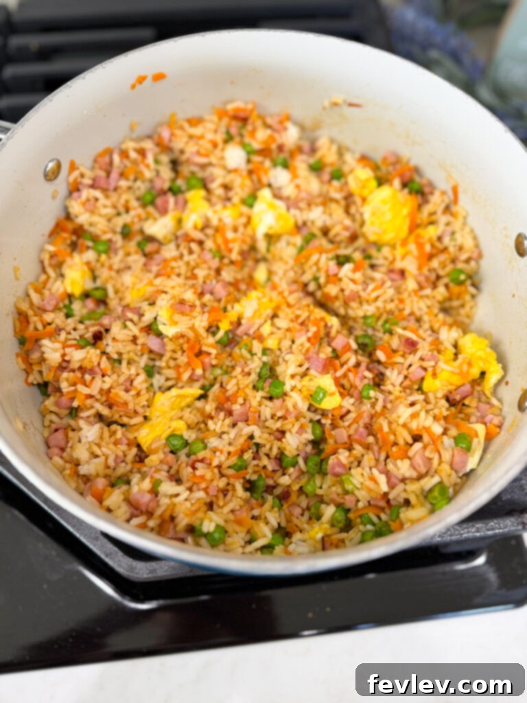 Quick and Delicious Ham Fried Rice 2 Flavorful fried rice with eggs and vegetables