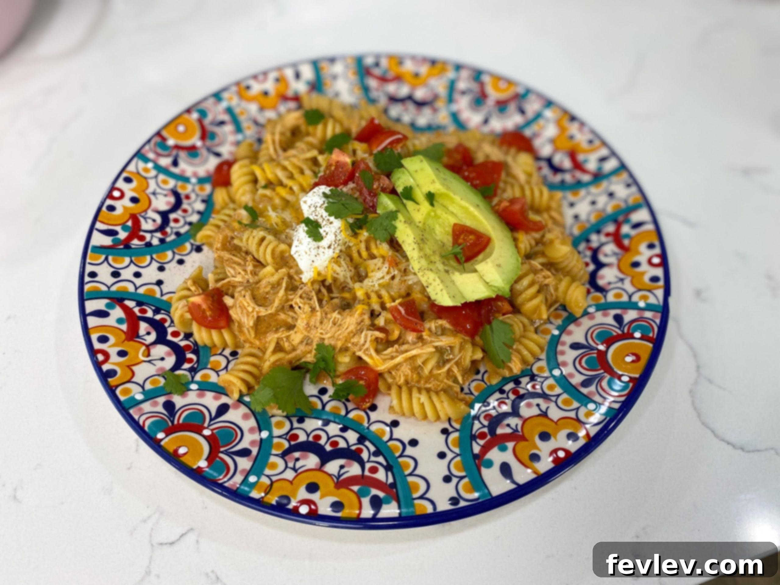 Slow Cooker Chicken Enchilada Pasta