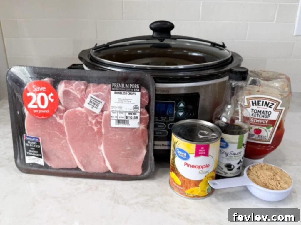 Sweet & Savory Slow Cooker Hawaiian Chops 3 Slow Cooker Hawaiian Pork Chops Ingredients