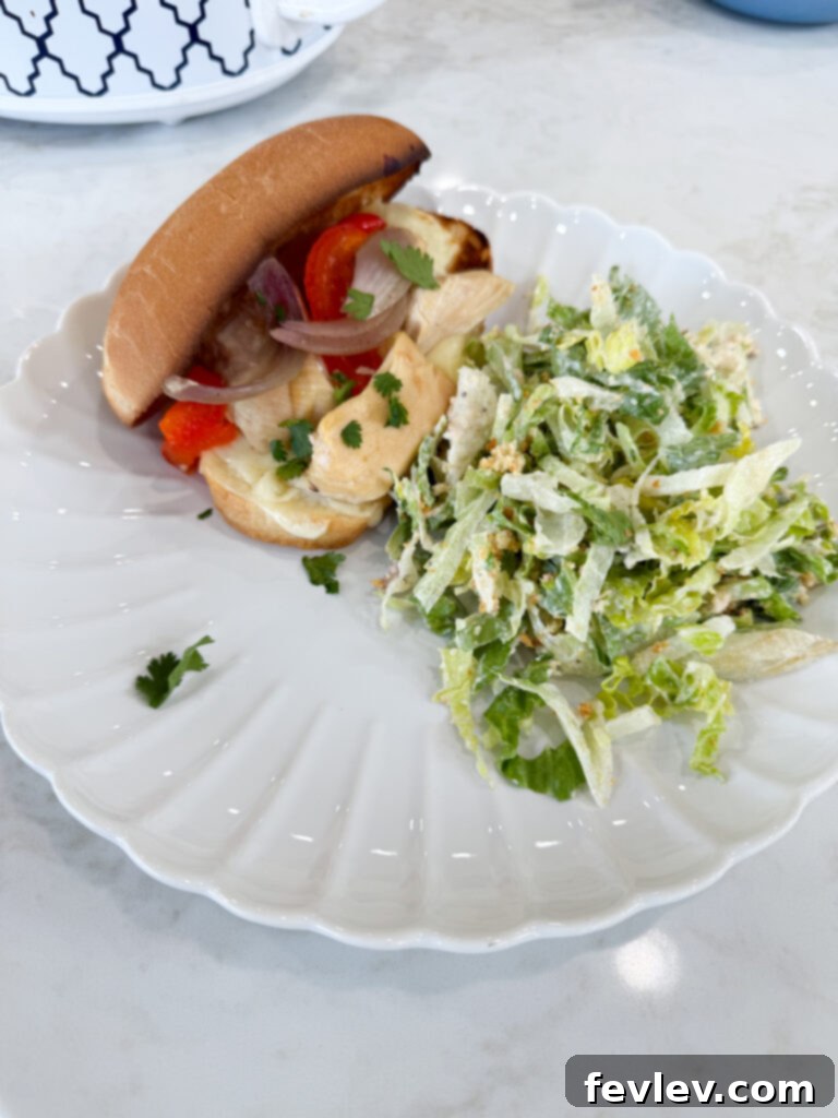 Simple Crockpot Chicken Philly Cheesesteak Sandwiches with extra details