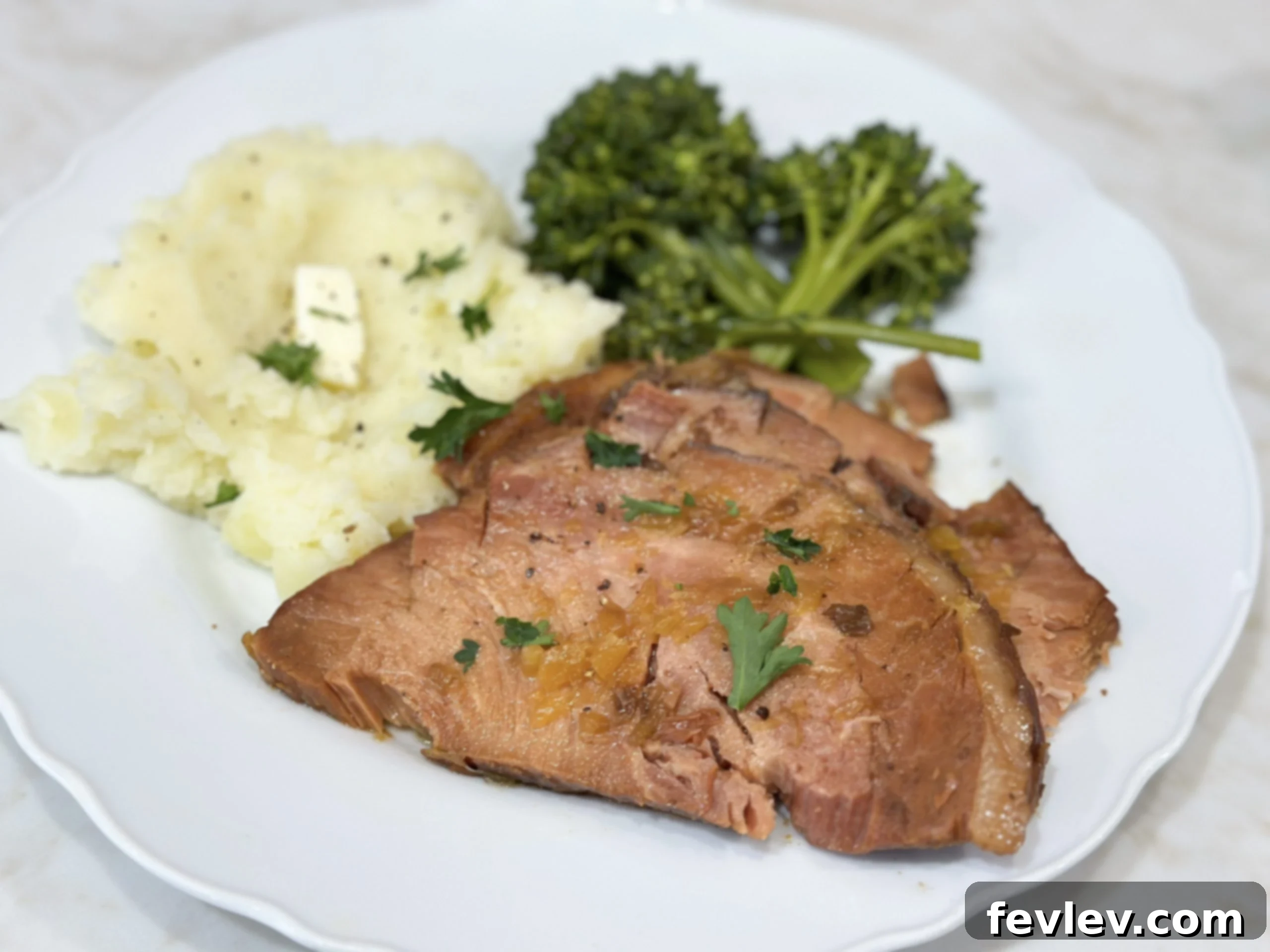 Easy and juicy slow cooker ham, perfect for holidays