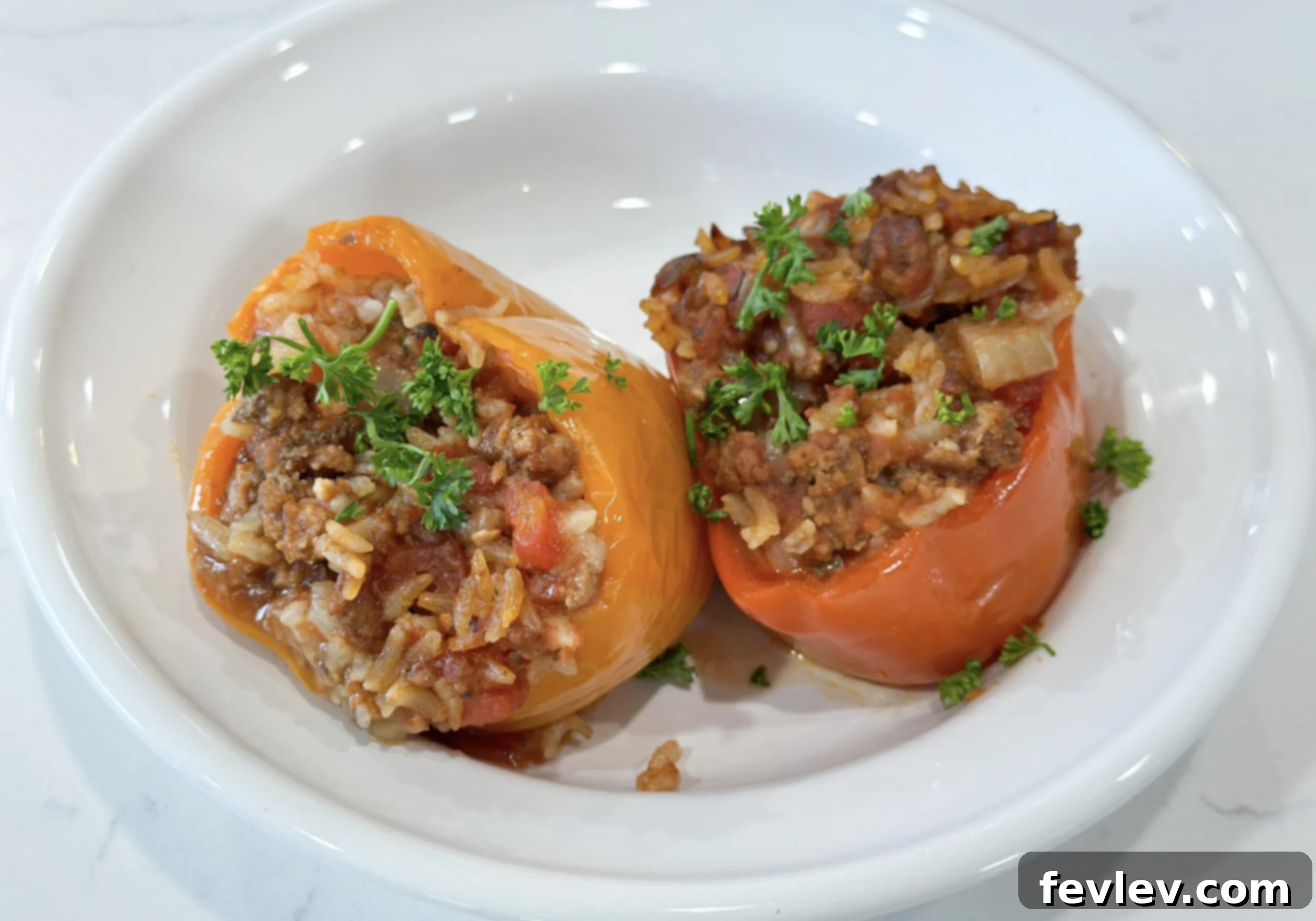 Slow cooker stuffed peppers, a hearty and easy meal