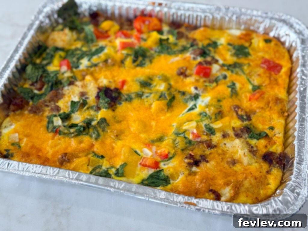 Sausage Hash Brown and Egg Casserole, a delightful breakfast dish for any occasion.