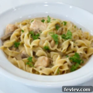 One pot turkey stroganoff, a creamy and hearty dish with tender noodles and flavorful turkey, perfect for a quick and comforting dinner.