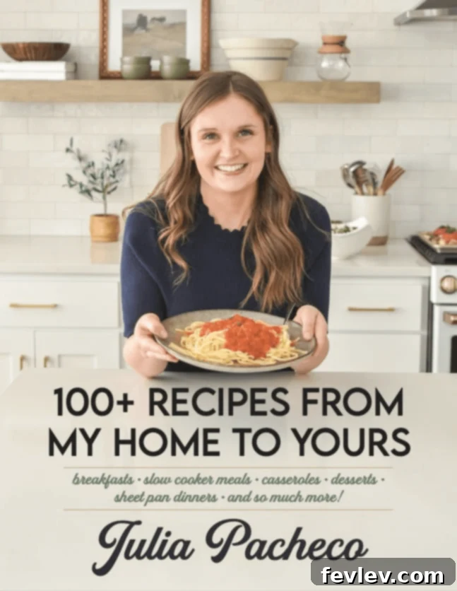 Image of Julia Pacheco's self-published cookbook cover, featuring family meal recipes.