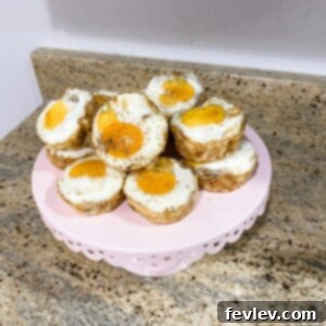 Crispy Hashbrown Egg Bites in a muffin tin, ready to eat