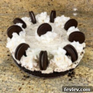 Delicious No-Bake Oreo Cheesecake, a creamy, dreamy dessert loaded with crushed Oreos