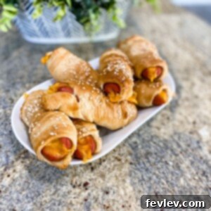 Delicious Pigs in a Blanket appetizer on a serving platter