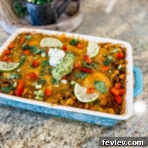 Delicious Chicken and Salsa Casserole baked to perfection, topped with fresh green onions