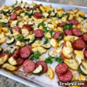 Delicious Sheet Pan Sausage and Vegetables, perfectly roasted