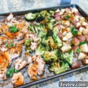 Delicious Sheet Pan Chicken Bacon Ranch with Broccoli and Potatoes, a perfect one-pan meal for busy weeknights.
