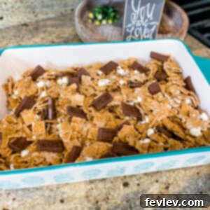 Delicious No Bake S'mores Bars with gooey marshmallows and chocolate, ready to be served