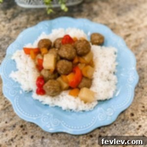Delicious Hawaiian Sweet and Sour Meatballs in a slow cooker