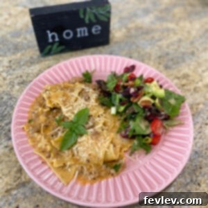 Delicious Hamburger Helper Lasagna in a skillet