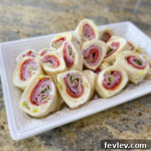 Delicious Italian Pinwheels, a perfect party appetizer or quick snack