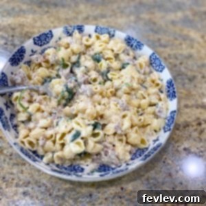 Delicious Creamy Italian Sausage Pasta dish ready to be served