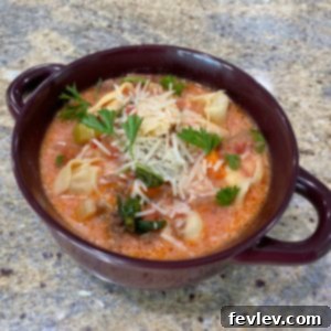 Hearty Slow Cooker Sausage Tortellini Soup