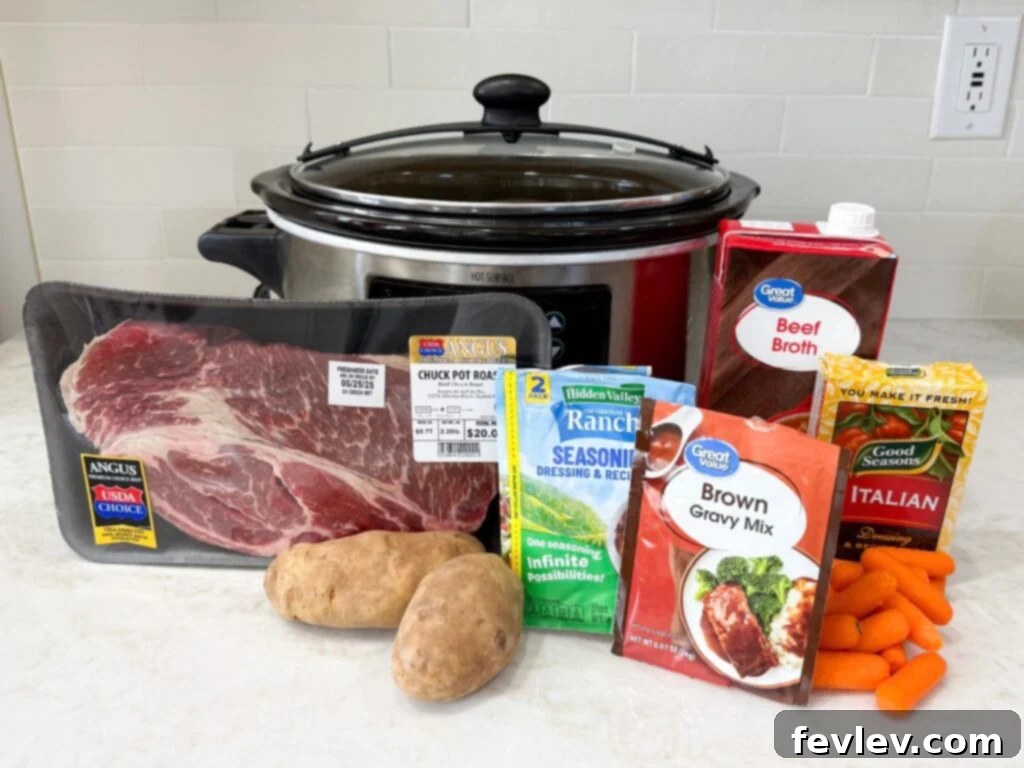 Melt-in-Your-Mouth Slow Cooker Pot Roast 3 Ingredients for Pot Roast Slow Cooker