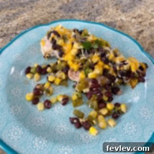 Delicious Southwest Chicken dinner, garnished with fresh cilantro