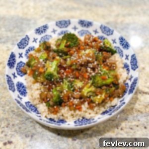 A vibrant Teriyaki Turkey Rice Bowl with ground turkey, broccoli, carrots, and rice.