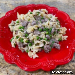 Delicious and easy Lazy Beef Stroganoff ready to serve.