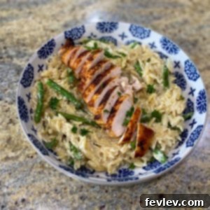 Delicious One-Pan Chicken and Asparagus with Creamy Parmesan Orzo
