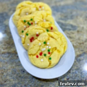 Festive Cake Mix Christmas Cookies with colorful sprinkles, perfect for holiday gatherings