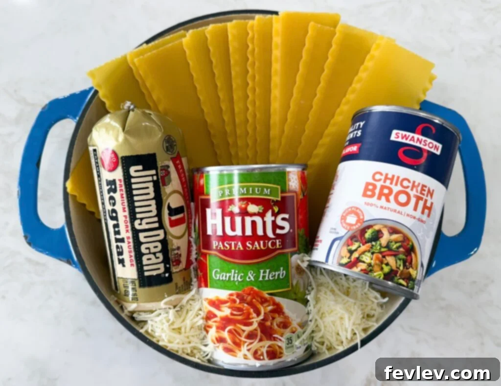 easy lasagna soup skillet