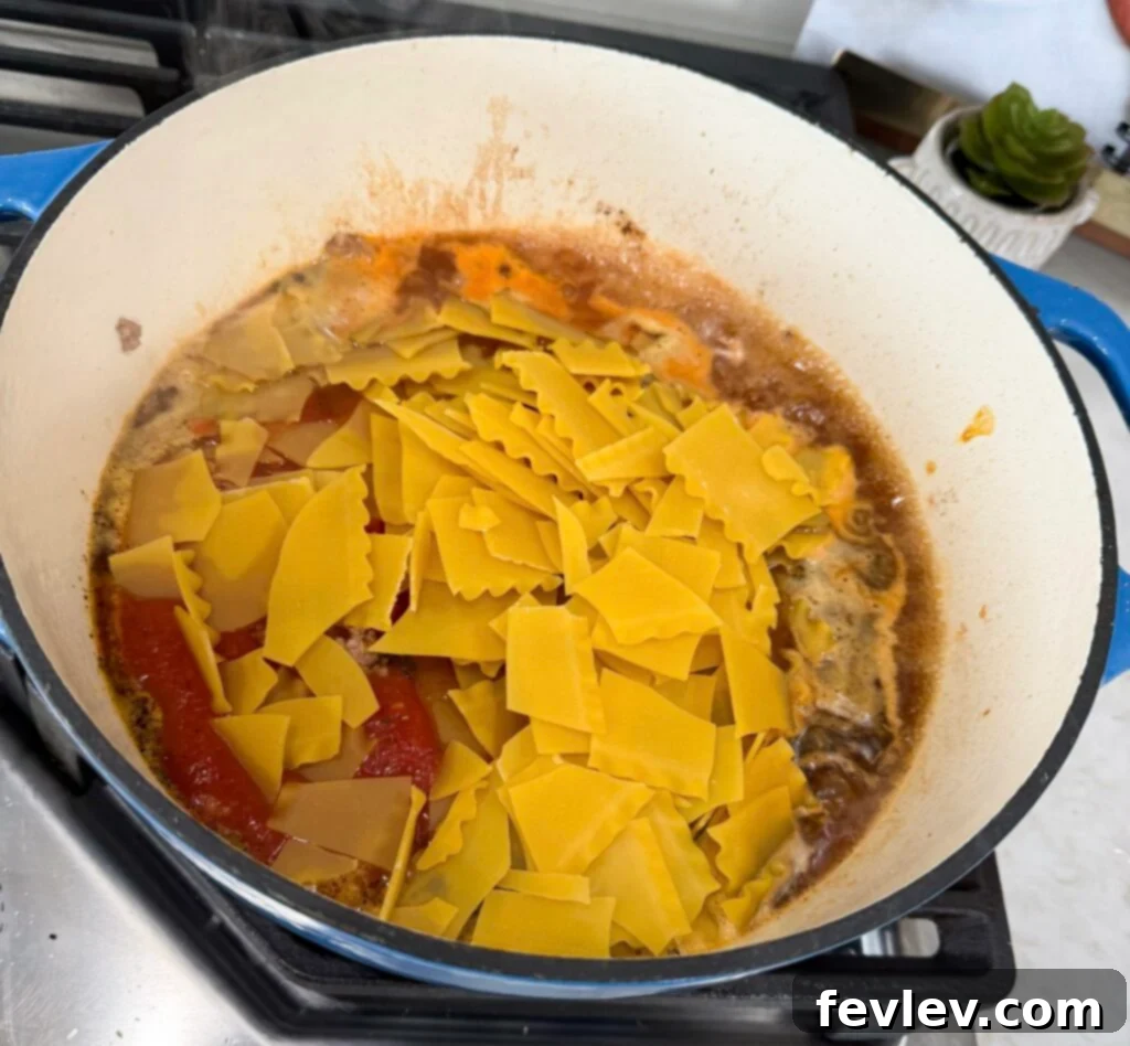 easy lasagna soup skillet