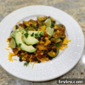 Delicious Zucchini Turkey Skillet ready to be served, a quick and healthy dinner option.