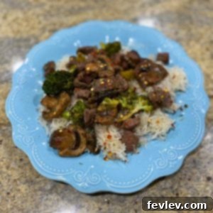 Delicious Sheet Pan Beef and Broccoli, ready to serve over rice