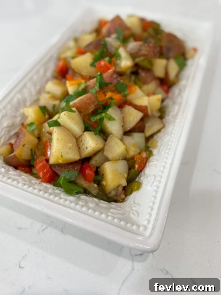 Delicious and easy crockpot breakfast potatoes cooked to perfection in a slow cooker.